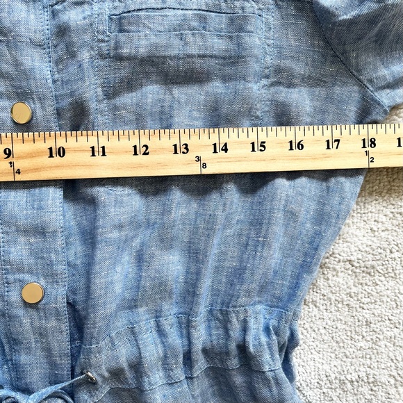 CHICO’S Cross Dye Linen Utility Jacket Size 1 or 8/10 Trendy Stylish Chic Casual - Picture 8 of 12